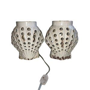 2 Sea Shell Luminaries Like New